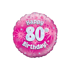 Happy 80th Birthday Girl Holographic Balloon in a Box