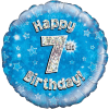 Happy 7th Birthday Boy Holographic Balloon in a Box Small Image