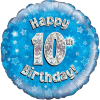 Happy 10th Birthday Boy Holographic Balloon in a Box Small Image