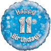 Happy 11th Birthday Boy Holographic Balloon in a Box Small Image