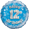 Happy 12th Birthday Boy Holographic Balloon in a Box Small Image