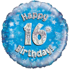 Happy 16th Birthday Boy Holographic Balloon in a Box Small Image