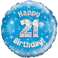 Happy 21st Birthday Boy Holographic balloon