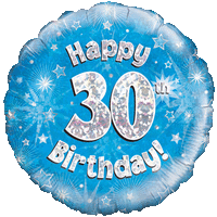 Happy 30th Birthday Boy Holographic balloon