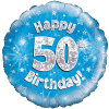 Happy 50th Birthday Boy Holographic Balloon in a Box Small Image