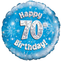 Happy 70th Birthday Boy Holographic balloon
