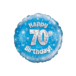 Happy 70th Birthday Boy Holographic Balloon in a Box