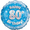 Happy 80th Birthday Boy Holographic Balloon in a Box Small Image