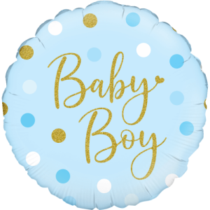 Sparkling Baby Boy Dots Balloon in a Box