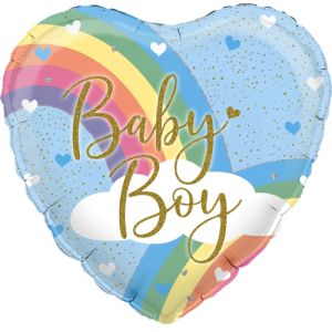 Pastel Rainbow Boy Holographic Balloon in a Box