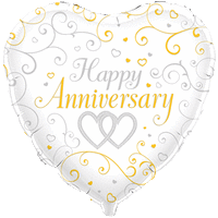 Happy Anniversary Entwined Hearts balloon