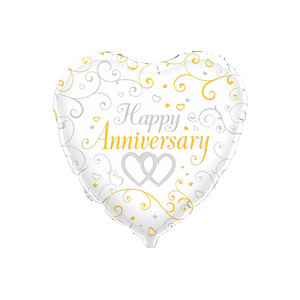 Happy Anniversary Entwined Hearts Balloon in a Box