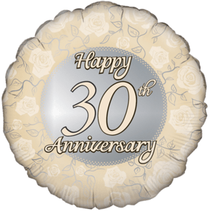 Happy 30th Anniversary Rose Print  Balloon in a Box