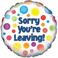 Sorry You're Leaving Spots balloon