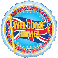Welcome Home British Flag balloon