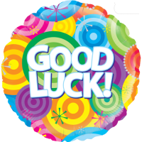 Good Luck Rainbow Circles balloon