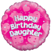 18" Happy Birthday Daughter Pink Holographic Balloon in a Box Small Image