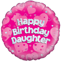 18" Happy Birthday Daughter Pink Holographic balloon