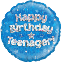 18" Happy Birthday Teenager Blue balloon
