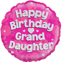18" Happy Birthday Granddaughter Pink balloon