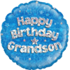 18" Happy Birthday Grandson Balloon in a Box Small Image