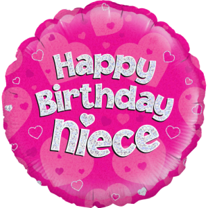 Happy Birthday Niece Pink Balloon in a Box