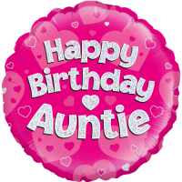 Pink Star Celebration Auntie's Birthday balloon