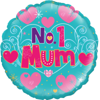 Hearts Number 1 Mum balloon