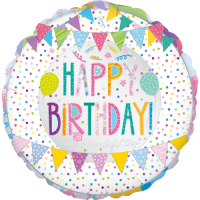 Patchwork Bunting Birthday balloon