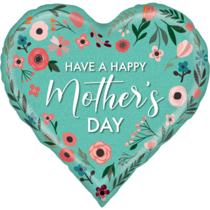 Mint Mothers Day Heart Balloon in a Box