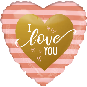 Rose Gold Stripes I love you Balloon in a Box