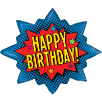 Superhero Birthday Star Burst balloon