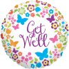 Butterflies & Flowers Get Well Holographic Balloon in a Box Small Image