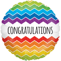 Congratulations Colourful Chevrons balloon