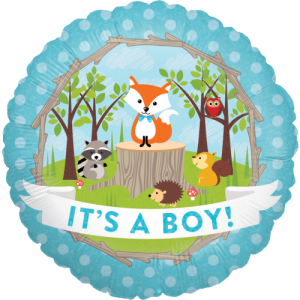 Woodland Baby Boy  Balloon in a Box