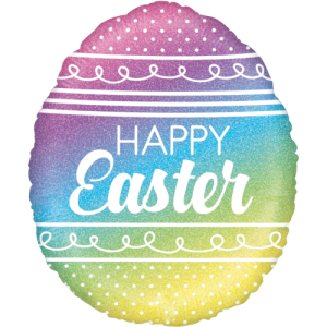 Rainbow Easter Egg Holographic Balloon in a Box