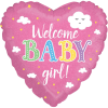 Welcome Baby Girl Holographic Balloon in a Box Small Image