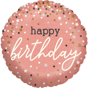 Rose Gold Confetti Birthday Balloon in a Box
