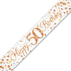White & Rose Gold 50th Birthday Banner additional gift