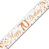 White & Rose Gold 70th Birthday Banner additional gift