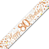 White & Rose Gold 80th Birthday Banner additional gift