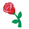 Single Red Rose Stem  Balloon in a Box Small Image