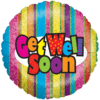 Get Well Glittery Stripes Balloon in a Box Small Image