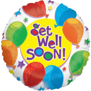 Balloons Stars Get Well Holographic Balloon in a Box