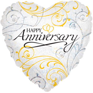 Happy Anniversary Filigree Print Balloon in a Box