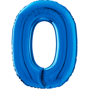 Giant Blue 0 Balloon in a Box