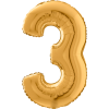 Giant Gold 3 Balloon in a Box Small Image