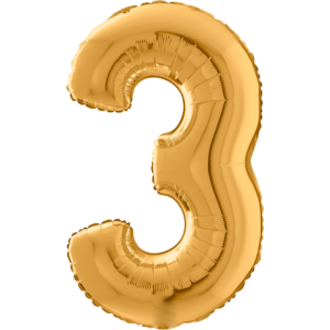 Giant Gold 3 Balloon in a Box
