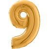 Giant Gold 9 Balloon in a Box Small Image