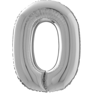 Giant Silver 0 Balloon in a Box